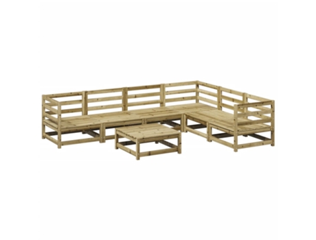 Conjunto 7 de sofás de jardín VIDAXL madera de pino impregnada