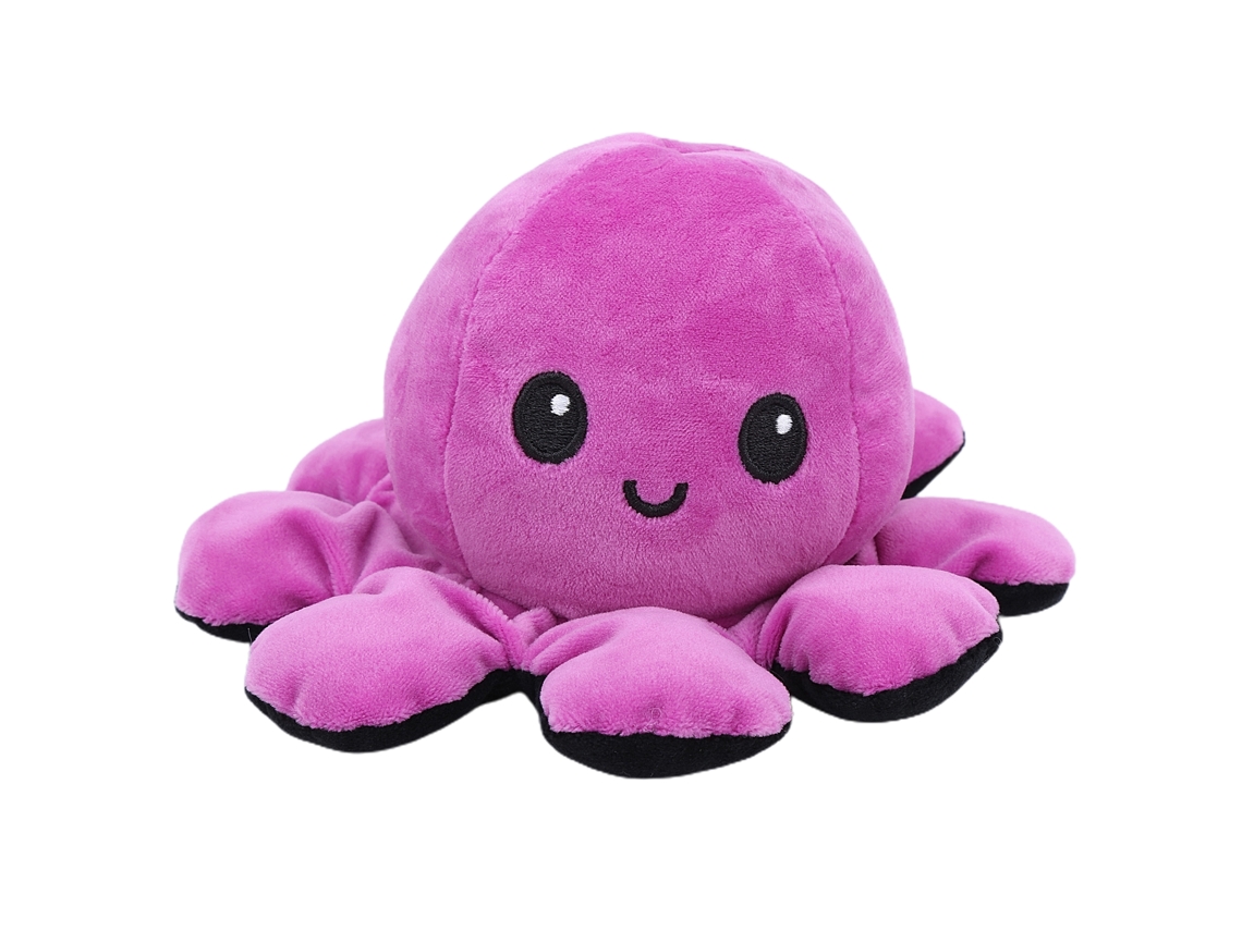 Ats-muñeco De Peluche Pulpo Reversible De Doble Cara Animal Flip Multicolor Juguetes Para Bebés (moradonegro)