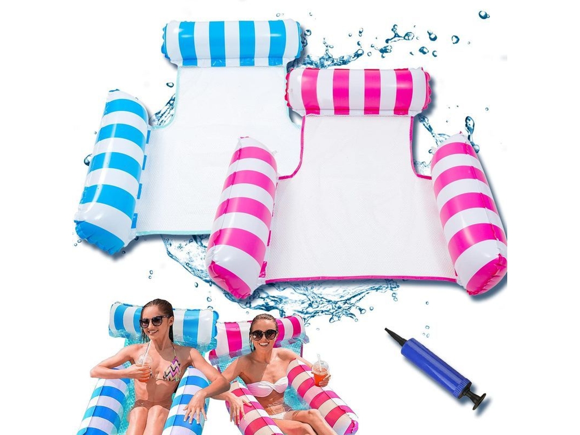 Hamaca Flotante Para Piscina, 2 Unidades, 4 En 1, Inflable Y Portátil Para La Playa Y Las Vacaciones.