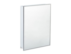 Relaxdays Armario De Baño, Colgante, Tres Estantes, Puerta Espejo, Blanco, Acero, 56x40,5x12,5 Cm