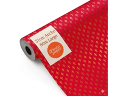 Rollo Papel Regalo Flor De Lis Rojo 31cm X 80m Bobina Resistente Baby Shower Bodas - Fp Fiesta Paper
