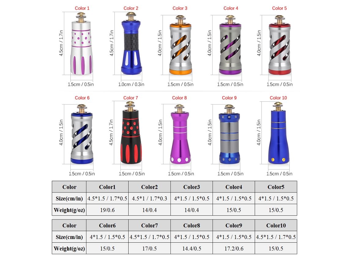 Botones de manivela de carrete de pesca lijados