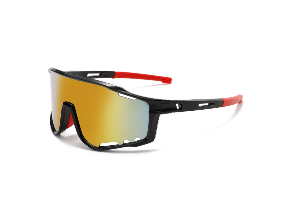 Óculos De Sol Para Ciclismo À Prova De Vento Uv400 Para Homens E Mulheres Óculos Esportivos Ao Ar Livre (preto Vermelho)