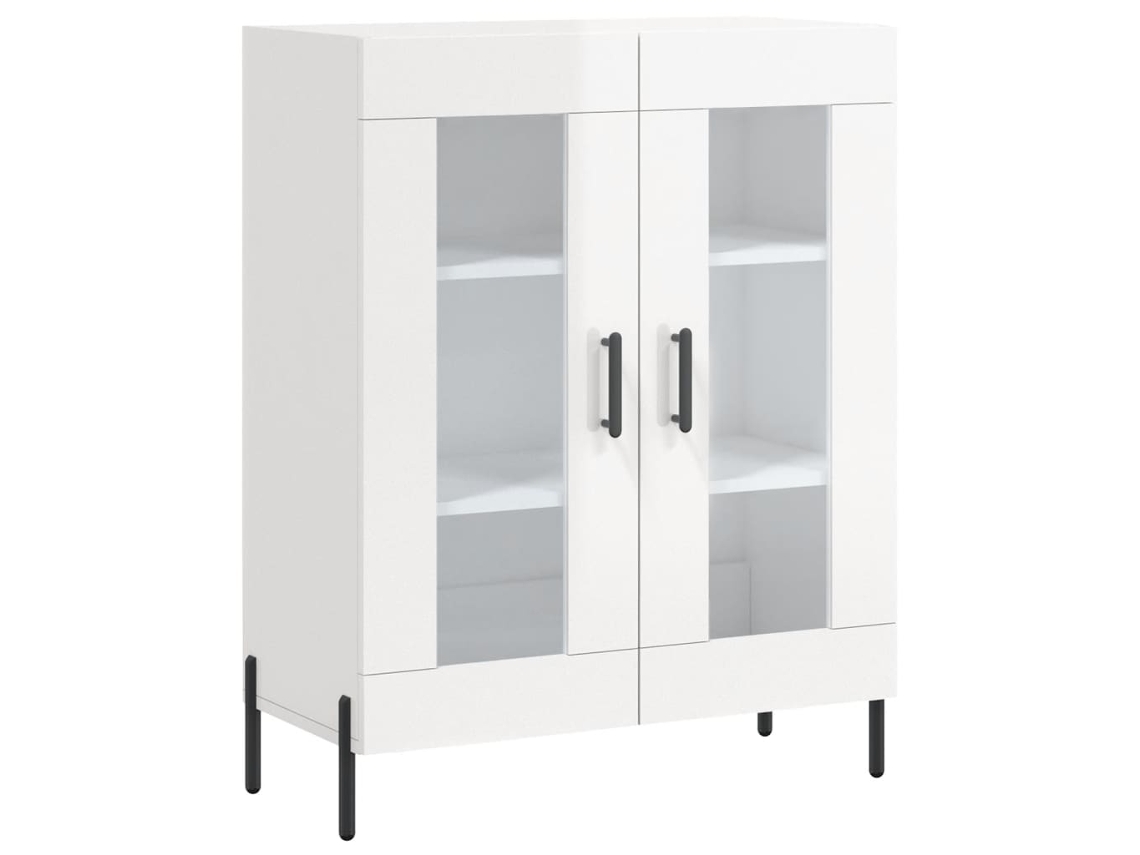 Maison Exclusive - Aparador De Madera Contrachapada Blanco Brillante 69,5x34x90 Cm
