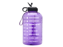 Botella de agua de 3,78 l con marcador de hora (morado)