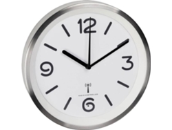 Reloj De Pared Radiocontrolado Tfa 60.3535.02 Aluminio Cepillado 253 Mm X 42 Mm