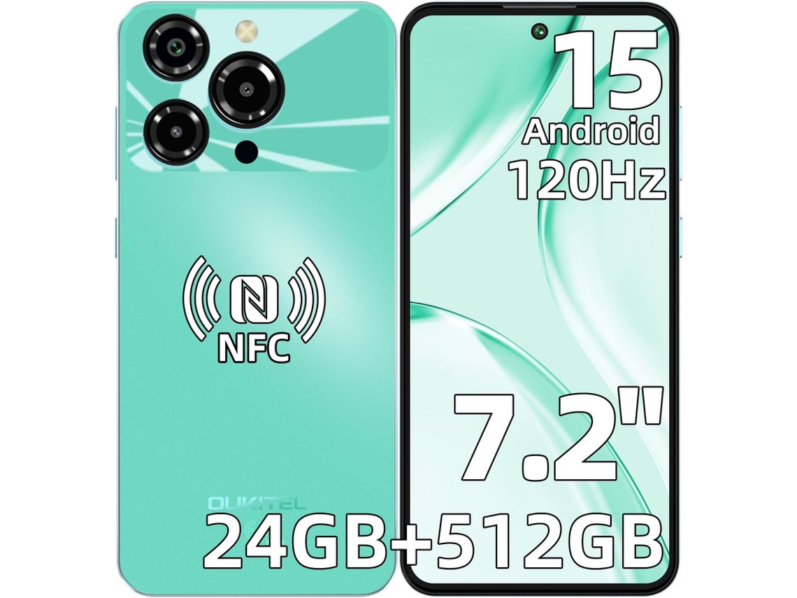 OUKITEL C69 24 GB RAM 512 GB ROM 7,2'' 120 Hz 6000 mAh Cámara de 64 MP Android 15 NFC