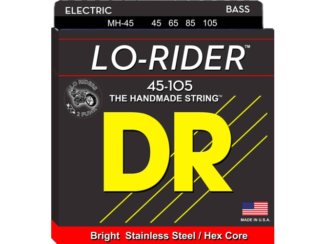 Juego de Cuerdas Bajo Eléctrico DR MH-45 Lo-rider (.045 - .065 - .085 - .0105 - Acero Inoxidable)