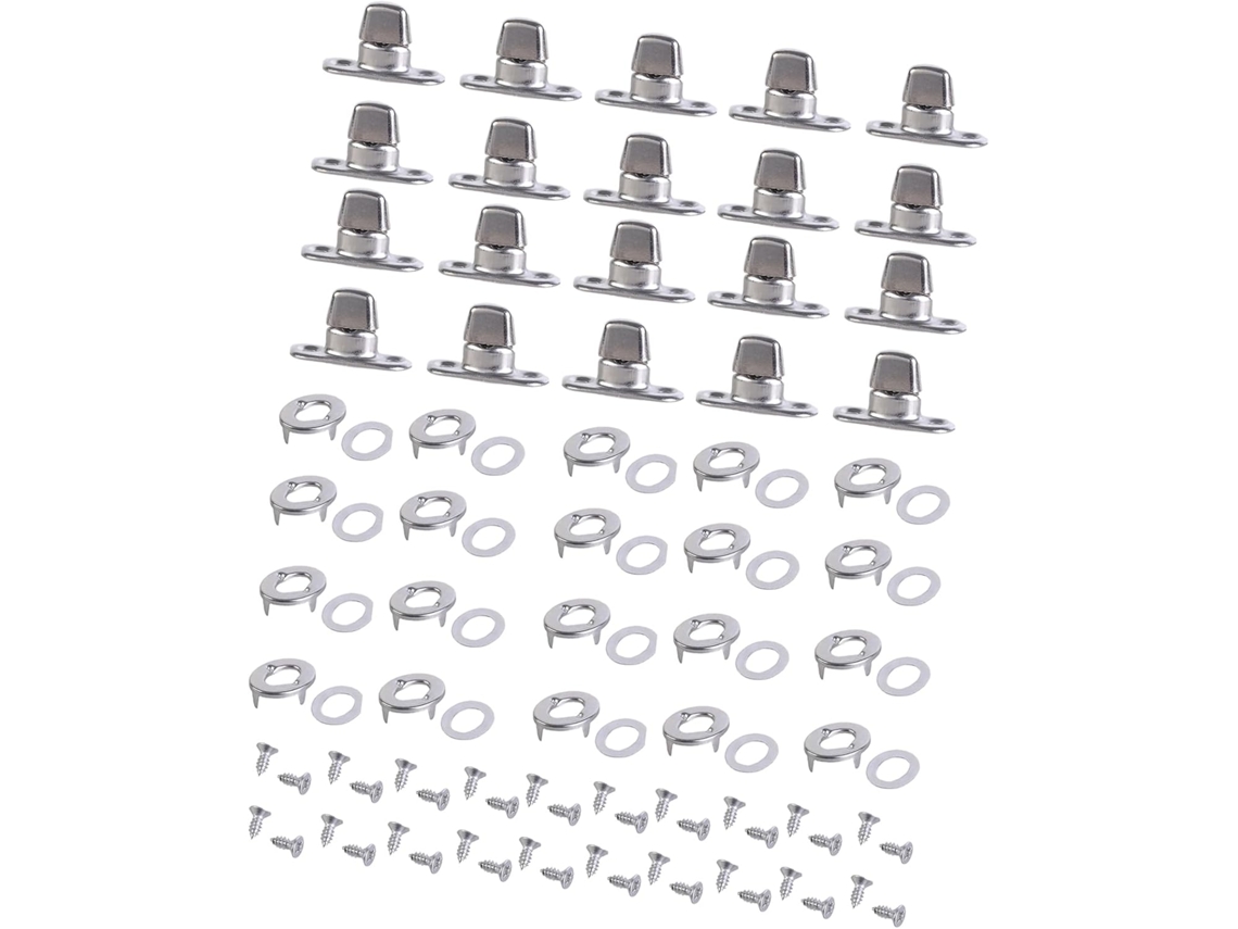 Lote De 20 Clips De Tela Marina Con Tornillos De Montaje Y Ojales Para Uso Diario Para Uso Doméstico E Profissional