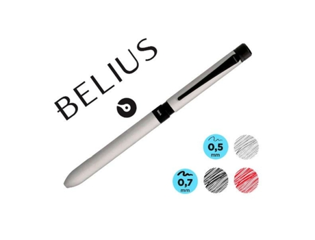Boligrafo de tinta líquida BELIUS BB185 Plateado 1 mm