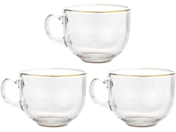 Juego De 3 Vasos, Elegante, Transparente