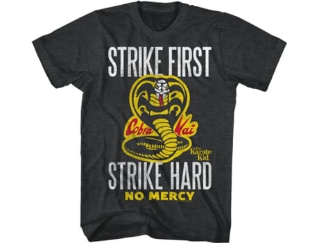 Camiseta Unisexo DEEPSTONE Cobra Kai Strike FirstInterrumpido (XL)