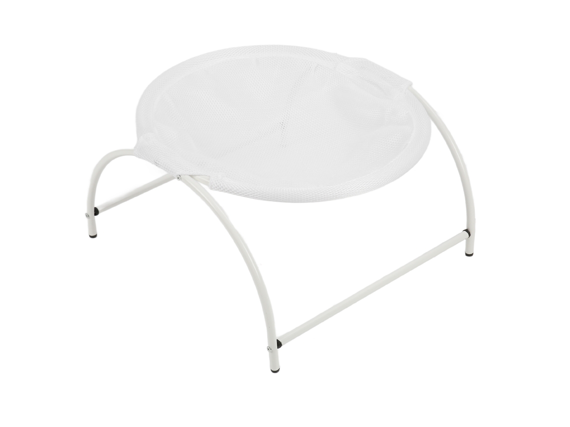 Cama Elevada Para Gatos Y Perros Pequeños, De Acero Inoxidable, Con Lona Blanca Desmontable, Para Interior/exterior.
