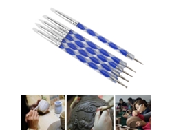 Juego De 5 Herramientas Para Arcilla Con Doble Punta De Silicona Y Bolígrafos Para Modelado Y Escultura En Cerámica.