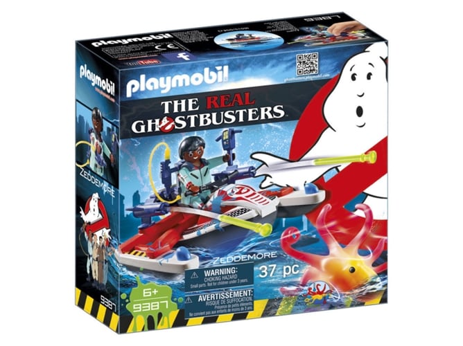 PLAYMOBIL Ghostbusters: Zeddemore Cazafantasmas con moto de agua (Edad Mínima: 6 - 37 Piezas)