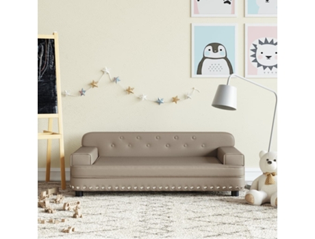 Sofá para niños de cuero sintético capuchino 90x53x30 cm VIDAXL