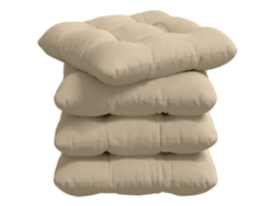 Cojines para asiento, 4 unidades, color crema, 40 x 40 cm, HARLANV1