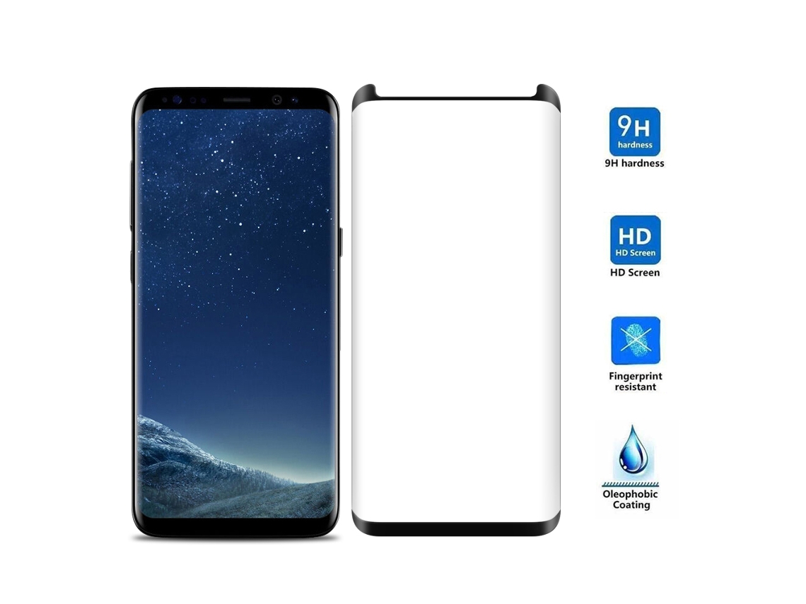 Protector De Pantalla De Vidrio Templado Transparente Hd Curvado 3d Para Samsung Galaxy S8 Plus Negro