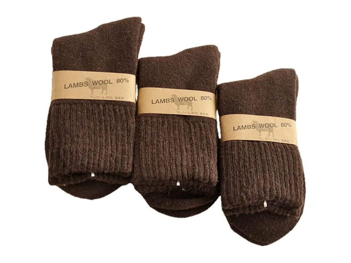 2026-calcetines De Lana Gruesos Con Pelo Suave Calientitos Para Hombre Medias De Dormir Marrones 3 Pares