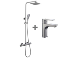 Kibath Pack Termostático Den Columna Y Grifo Acabado Cromo Brillo Fabricado En Latón