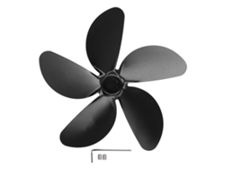 Aspa Universal Para Ventilador De Chimenea, 5 Páginas, Acero Y Aluminio, Para Estufas De Leña, Pellets Y Gas, Color Negro.