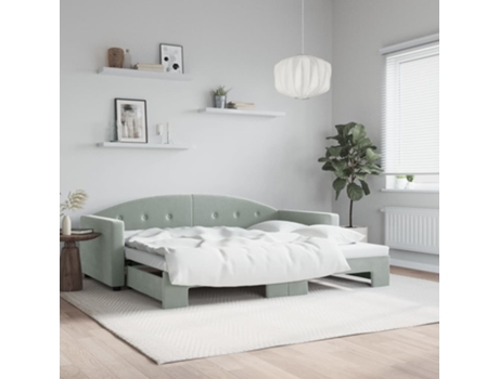 Sofá cama MAISON EXCLUSIVE nido terciopelo gris claro 90x200 cm