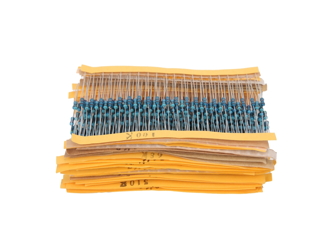 Kit De 600 Resistencias De Película Metálica De 1/4 W Para Equipos Electrónicos Con Protección De Seguridad.