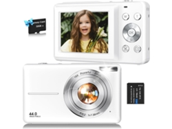 Cámara Infantil De 44 Mp, 1080p, Zoom 16x Y Tarjeta De 32 Gb (blanca)