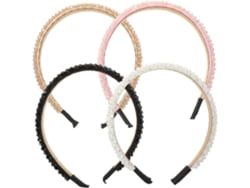 Juego de 4 diademas anchas con cuentas para mujer, diademas con pedrería, artículos y accesorios para fiestas.