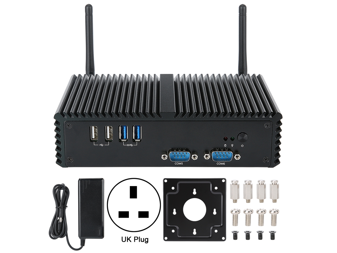 Mini Pc Industrial De Doble Núcleo Con 4gb Ram 64gb Ssd O 1tb Hdd, Múltiples Opciones Luz Dourada