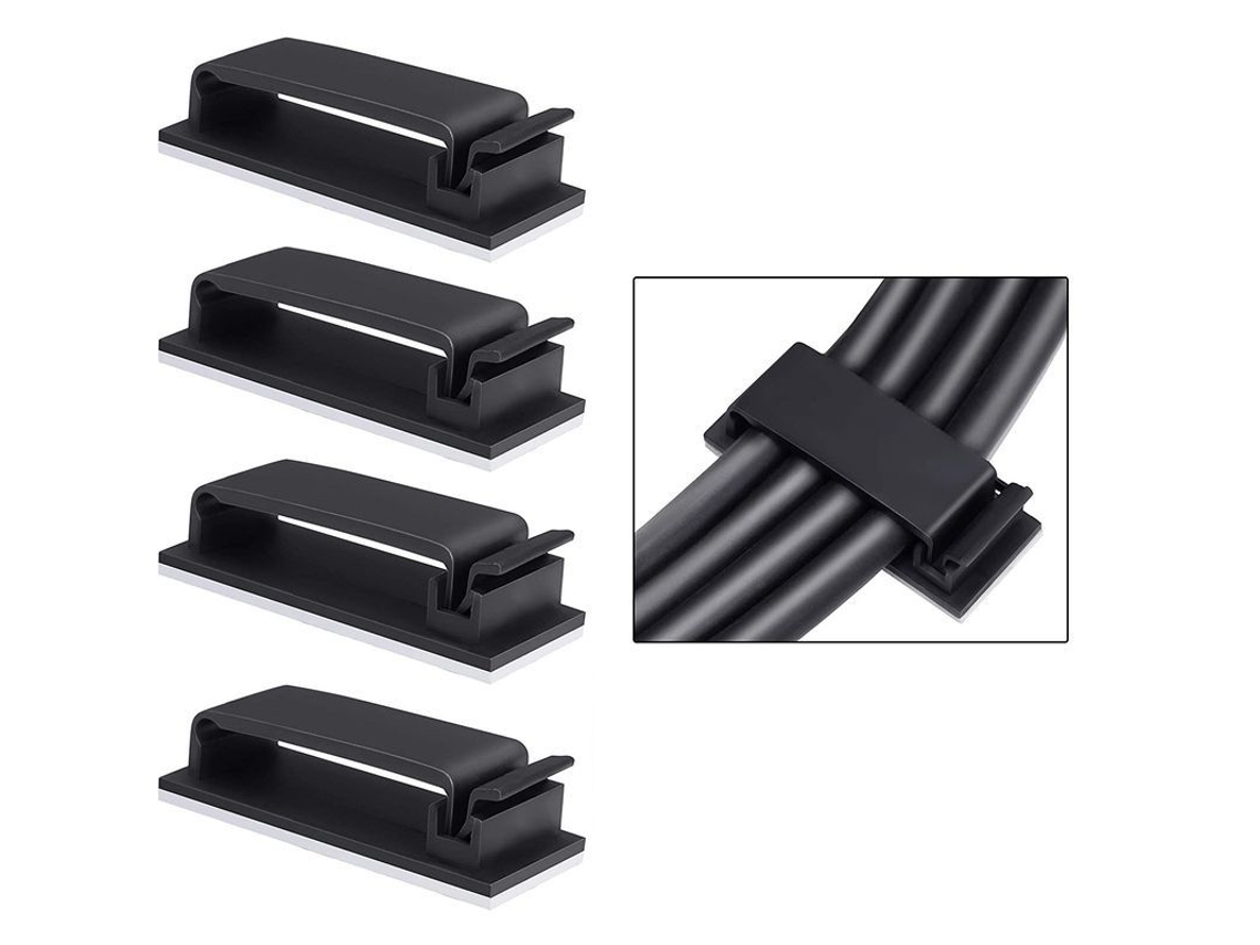 60 Clips Adhesivos Para Cables 3m, Organizador De Cables Autoadhesivo Para Tv/pc/oficina/hogar, Sujetador De Cables Eléctricos