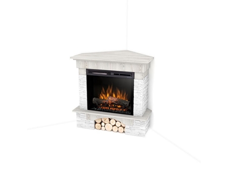 Chimenea eléctrica esquinera autoportante PORTO 28' Pino blanco 114 x 98 x 89 OUTINFIRE