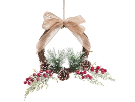 Corona Navidad Adornos Pino 25X25 Cm