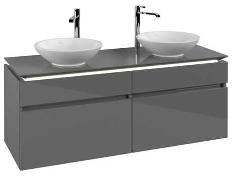 Villeroy &amp Boch Legato Vanity unit B592 1400x550x500mm 2 lavabos iluminación LED