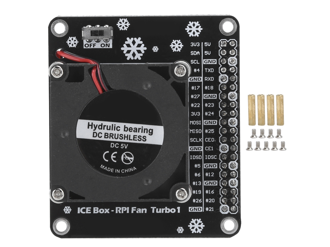 Tarjeta De Expansión De Ventilador De Refrigeración Turbo Sin Escobillas Con Luz Led Para Raspberry Pi 4b 3b 3a