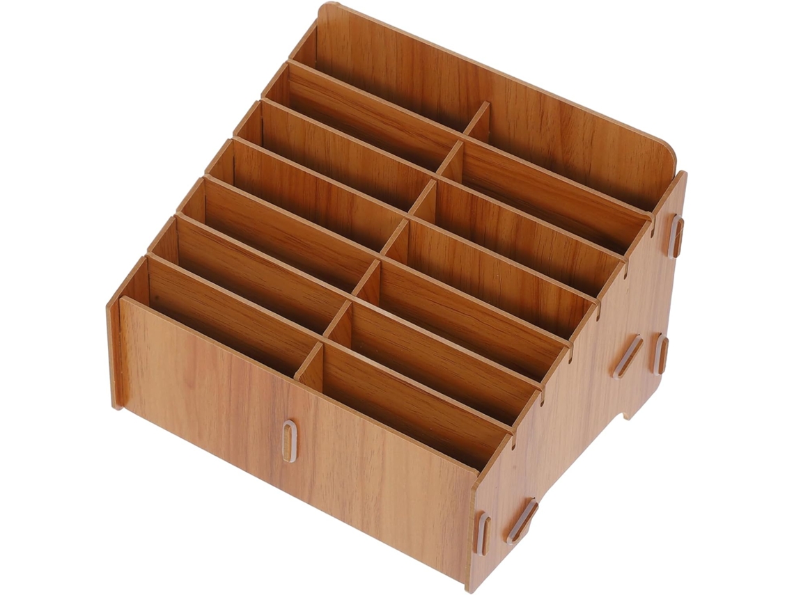 Caja De Almacenamiento De Madera Para Teléfono Móvil, Organizador De Escritorio Multifuncional.