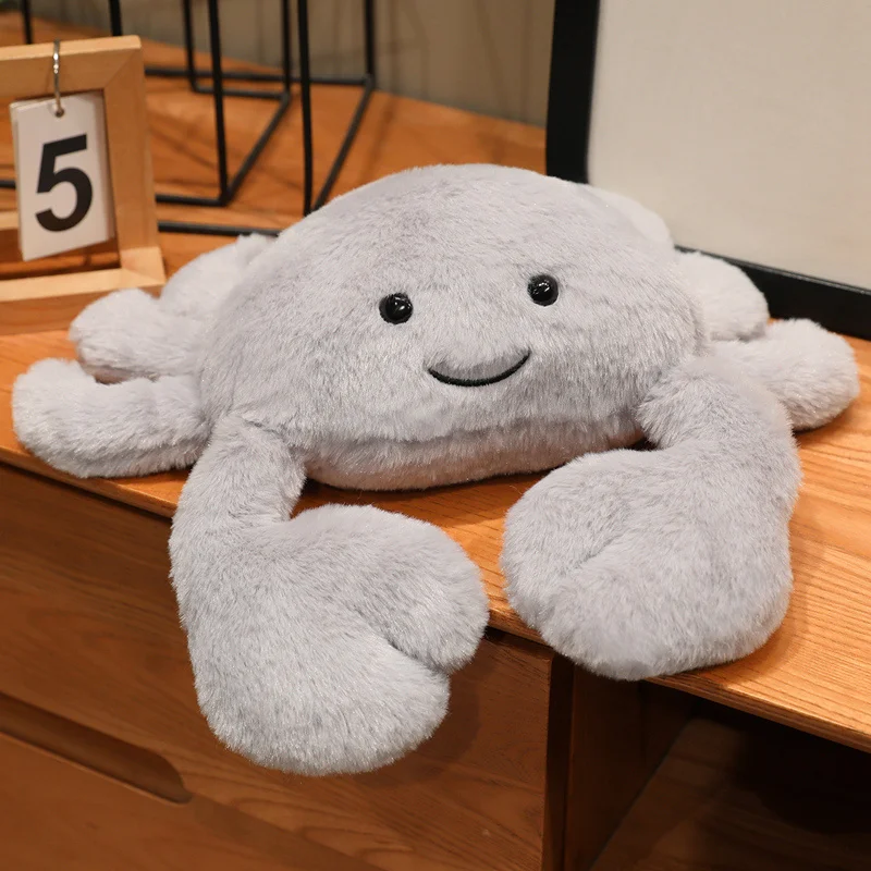 (gris, 35 Cm) Lindo Peluche Realista De Cangrejo De Anime Con Diseño De Dibujos Animados