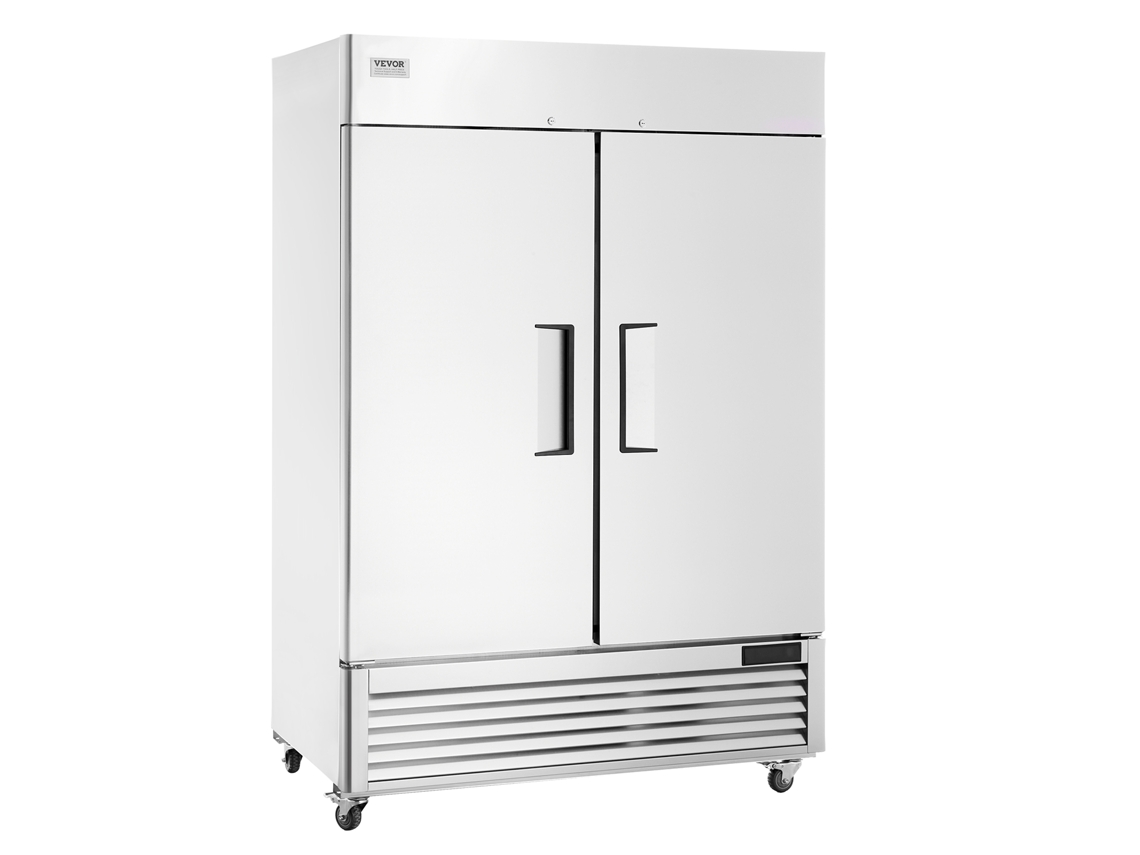 Refrigerador comercial VEVOR de 38,83 pies cúbicos de alcance en refrigerador vertical de 2 puertas