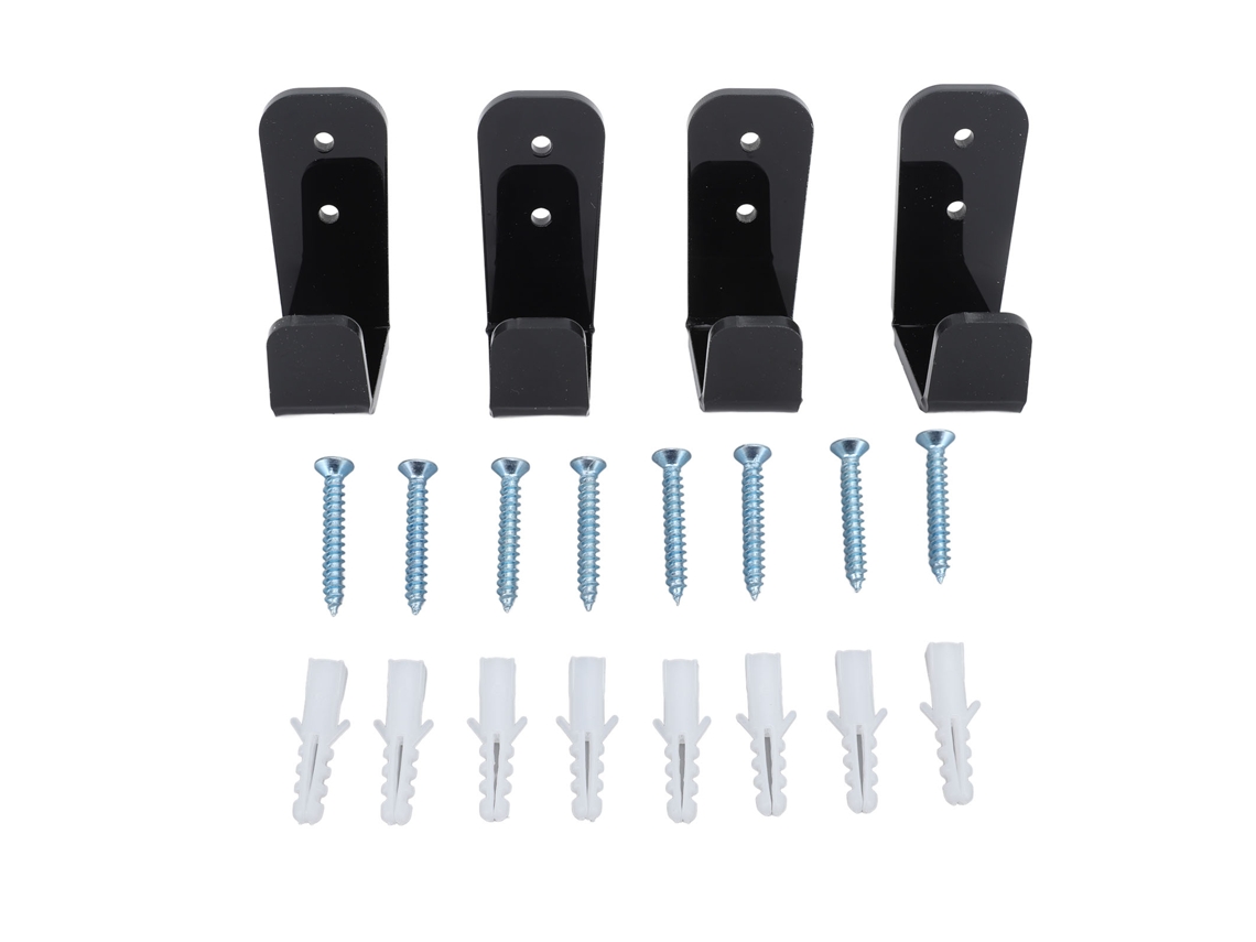 4pcs Rack Para Tacos De Hóquei De Acrílico Preto Parede Montado Apoio Versátil Para Clube Bar Garagem