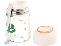 Tarro Térmico De Acero Inoxidable Green Cactus, Libre Bpa, Para Adultos 500 Ml Boca Ancha Incluye Cuchara ...