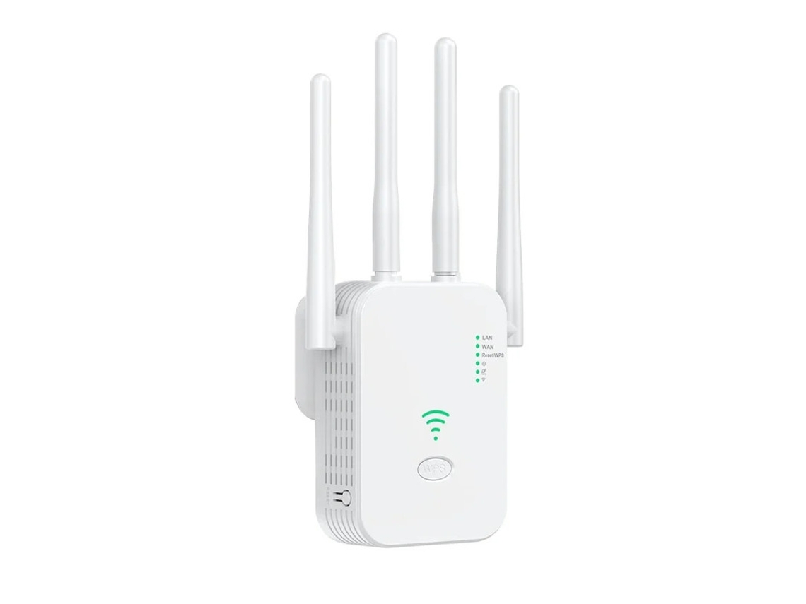 Extensor/Amplificador de Wifi, Amplificador de Señal Wifi 2.4g, 4 Antenas, 2 Puertos LAN, Repetidor de Internet Yizhood