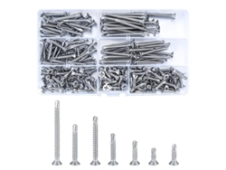 125 Tornillos Autorroscantes De Acero Inoxidable, Cabeza Plana En Cruz, M4. De 2*13 Mm A 50 Mm, 7 Tamaños.