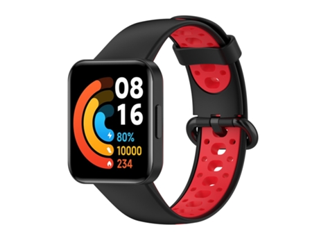 Correa Smartwatch para Xiaomi Redmi Watch 2 Lite Silicona Mixta Bicolor (Negro + Rojo)