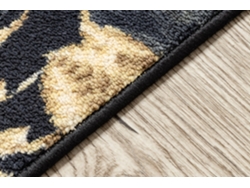 Alfombra de Pasillo con Refuerzo de Goma Monstera Hojas, Oro 80 cm