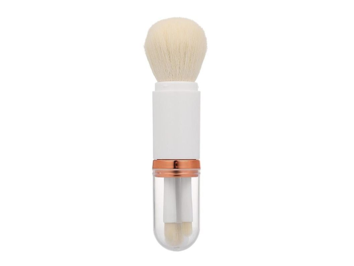 Kit De Brochas De Maquillaje Portátil 4 En 1 Con Diseño Retráctil Para Sombras De Ojos, Labios Y Polvos.