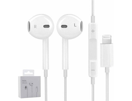 Auriculares con Cable G4M con Certificado MFI (In Ear - Micrófono - Noise Canceling - Blanco)