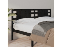 Cabecero Madera Maciza De Pino Negro 126x4x100 Cm