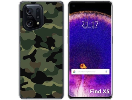 Carcasa para Oppo Find X5 5G TUMUNDOSMARTPHONE Dibujos Camuflaje Multicolor