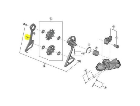 Ultegra/Di2 R8000/R8050/R7000 Ss 11S Interior Pulley Carrier Pretoshimano