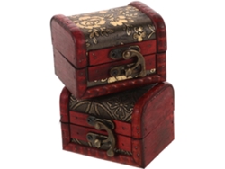 Caja De Joyería Pequeña De Madera De 2 Piezas, Caja De Almacenamiento Para Cosméticos Y Joyas.